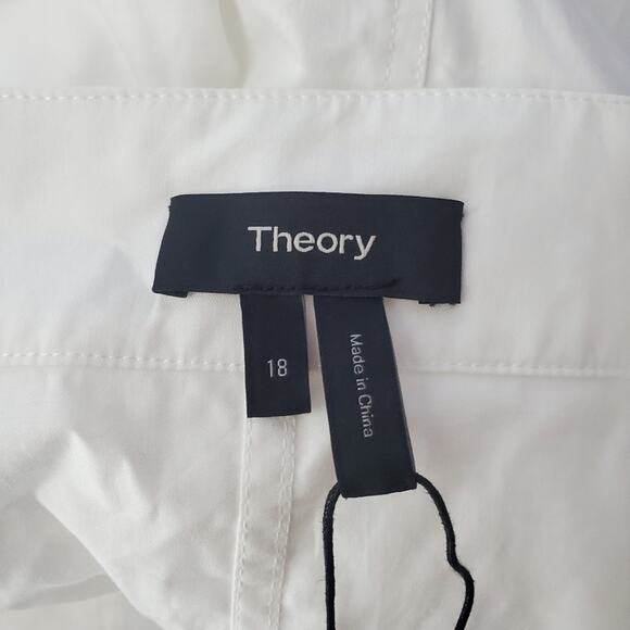 Theory White Cotton Chino Utility Skirt 18 - Picture 8 of 13